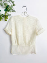 Load image into Gallery viewer, Vintage 1940s white semi sheer ruched top
