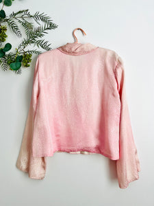 Vintage 1920s pink satin bed jacket