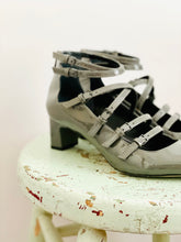 Load image into Gallery viewer, Vintage Calvin Klein Grey Color Strappy Heels Leather Shoes
