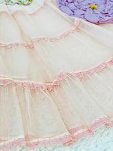 Load image into Gallery viewer, Vintage 1950s Pastel Pink Tulle Lace Skirt Sheer UnderSkirt
