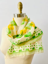 Load image into Gallery viewer, Vintage 1930s green silk scarf
