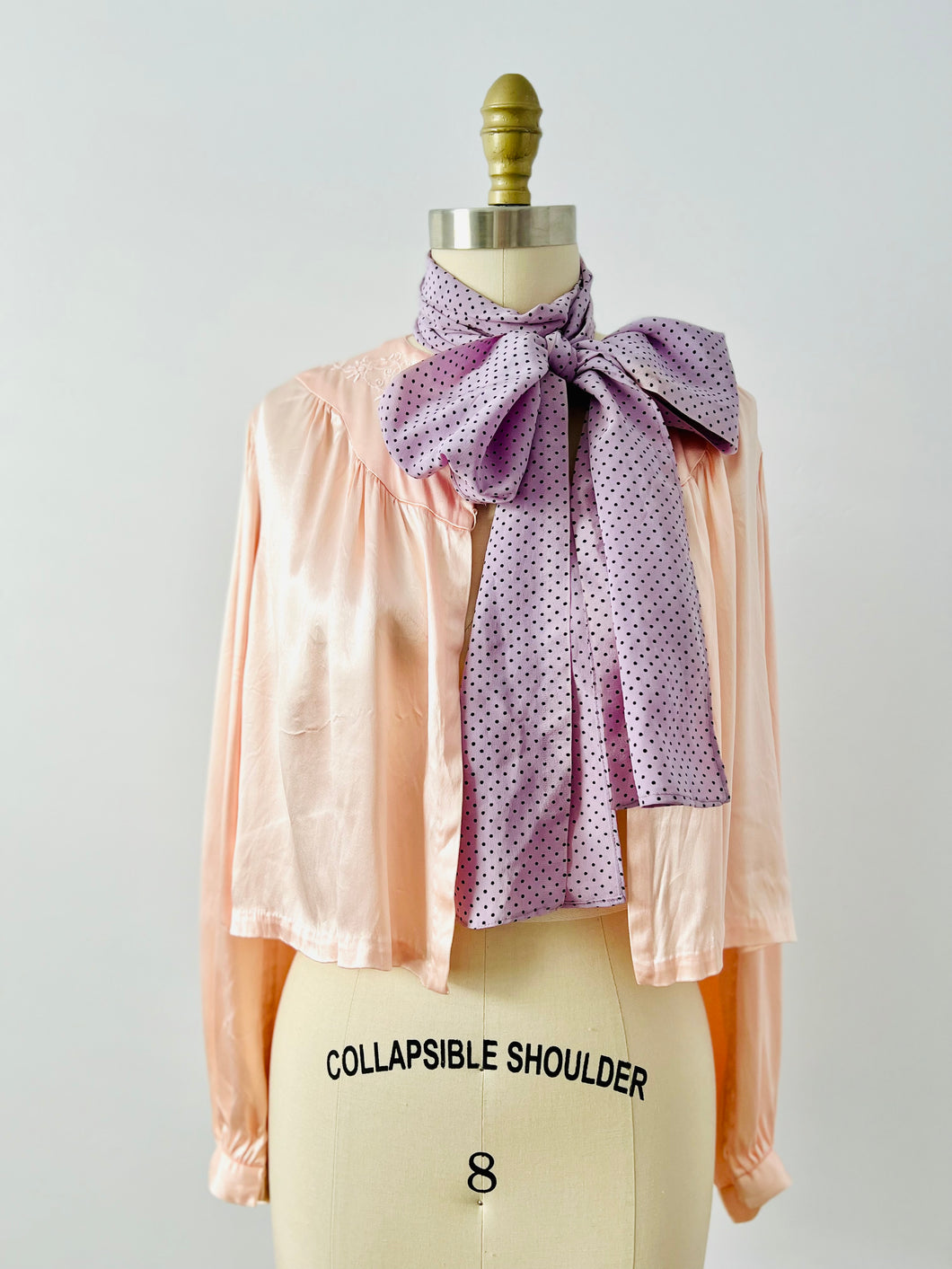 Vintage lilac color dotted scarf