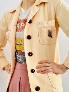 Vintage 1940s monogrammed jacket apricot color blouse