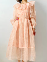 Load image into Gallery viewer, Vintage pink 1950s sheer organza dress
