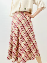 Load image into Gallery viewer, Vintage 1970s Plaid High Waisted A Line Skirt
