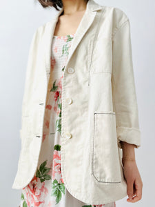 Vintage cream color denim blazer