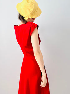 Vintage 1940s red stud dress