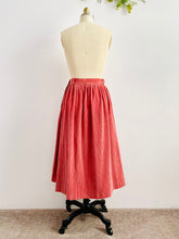 Load image into Gallery viewer, Vintage 1970s raspberry pink corduroy skirt with pockets
