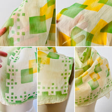 Load image into Gallery viewer, Vintage 1930s green silk scarf
