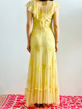 Load image into Gallery viewer, Vintage 1930s tulle lace floral embroidered dress
