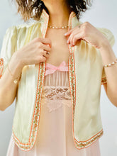 Load image into Gallery viewer, Vintage 1960s embroidered  satin bolero
