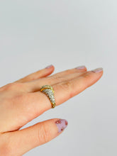 Load image into Gallery viewer, Vintage 14k Gold Pavé Diamond Croissant Ring
