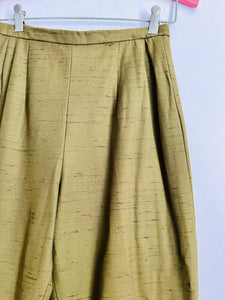 Vintage olive green textured trousers