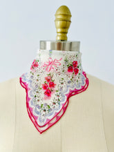 Load image into Gallery viewer, Vintage pink floral bandana/hankie

