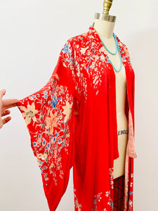 Vintage 1920s silk Japanese kimono traditional sleeves