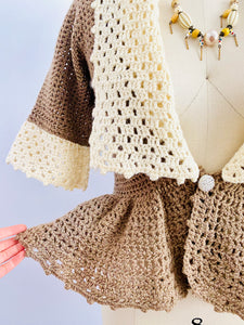 Vintage 1930s Knitted Cardigan Crochet Jacket