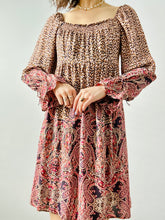 Load image into Gallery viewer, Pink floral paisley mini dress
