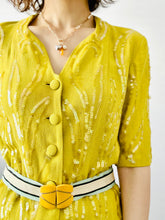 Load image into Gallery viewer, 1940s chartreuse rayon crepe top

