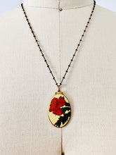 Load image into Gallery viewer, Vintage enamel floral pendant necklace
