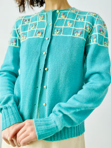 Vintage 1940s embroidered cardigan
