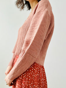 Dusty pink crinkled top