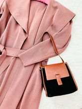 Load image into Gallery viewer, Dark mauve pink knit wrap coat
