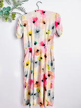 Load image into Gallery viewer, Vintage 1940s watercolored floral rayon dress
