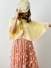Load image into Gallery viewer, Vintage 1930s silk rayon caplet with ruffled flounce
