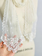 Load image into Gallery viewer, Antique victorian tulle lace scarf art nouveau design
