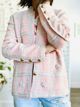 Load image into Gallery viewer, Vintage pastel pink tweed jacket
