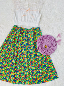 Vintage Floral Strawberry Print Novelty Cotton Skirt