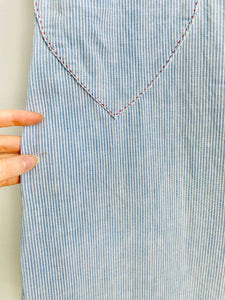 Vintage striped babydoll dress with heart shaped pocket