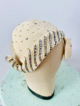 Load image into Gallery viewer, Vintage 1950s &quot;G Howard Hodge&quot; beaded rhinestone fascinator
