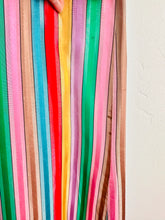 Load image into Gallery viewer, Vintage 1970s rainbow colors taffeta dress

