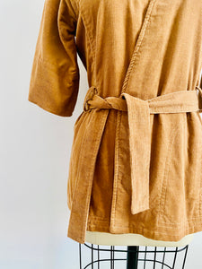 Vintage corduroy wrap jacket caramel color w matching belt