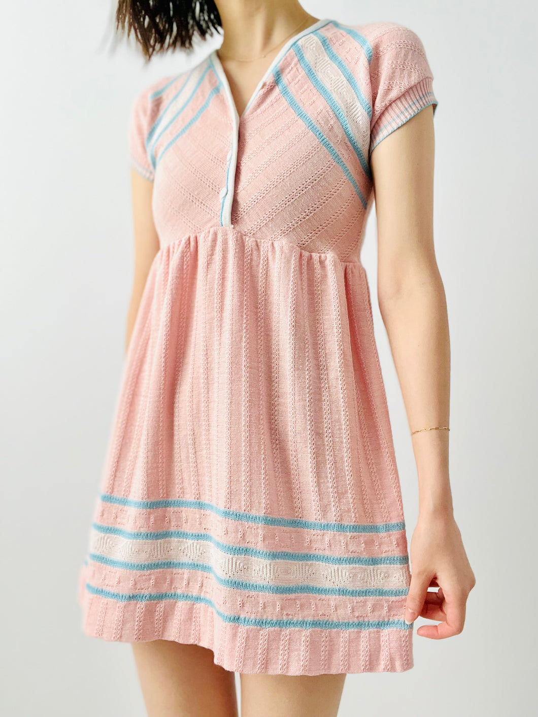 Vintage candy pink knit dress
