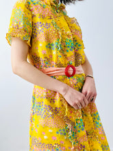 Load image into Gallery viewer, Vintage 1960s yellow floral dress
