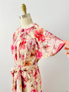 Vintage 1960s pink floral dress