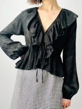 Load image into Gallery viewer, Vintage black silk blouse
