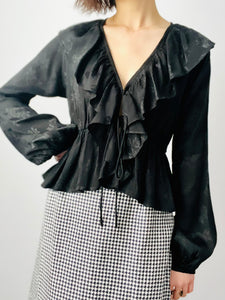 Vintage black silk blouse