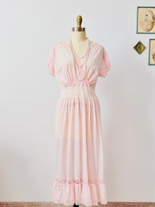 Vintage 1960s pastel pink lingerie dress