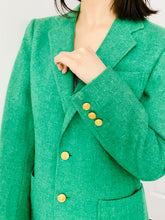 Load image into Gallery viewer, Vintage 1970s Emerald Green Wool Jacket Vintage Blazer
