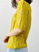 Load image into Gallery viewer, 1940s chartreuse rayon crepe top
