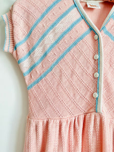 Vintage candy pink knit dress