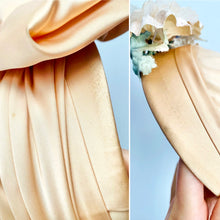 Load image into Gallery viewer, Vintage champagne pink ruched satin millinery hat
