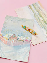 Load image into Gallery viewer, Vintage 1930s hand painted celluloid pin
