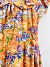 Load image into Gallery viewer, Vintage 1930s orange floral day dress
