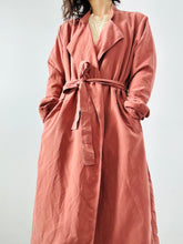 Load image into Gallery viewer, Dark mauve pink trench coat
