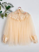 Load image into Gallery viewer, Vintage beige tulle lace blouse
