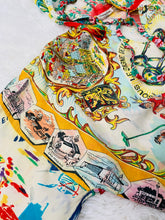 Load image into Gallery viewer, Vintage 1960s novelty print hooded rayon top
